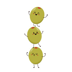 Olive character design. Olive on white background. Olive mascot.
