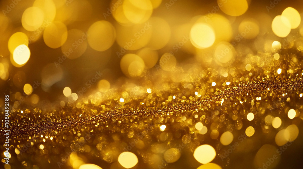 Aufkleber golden bokeh background with shimmering light effects