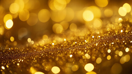 Golden bokeh background with shimmering light effects