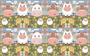 Obraz premium set of funny cartoon animals