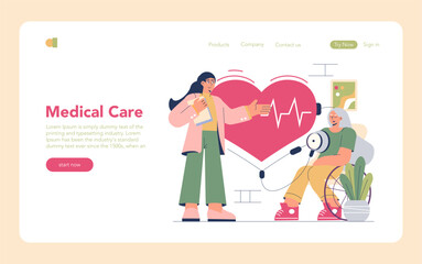 Nursing Home. Flat Vector Illustration