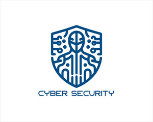 Cyber security logo design icon symbol vector illustration. Modern cyber security logo Template.