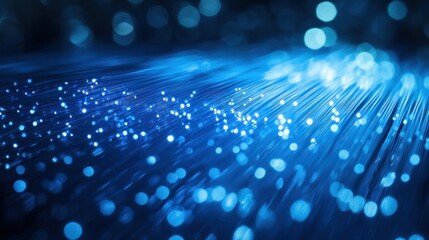 Fototapeta premium Fiber Optic Cables - Abstract Blue