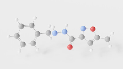 Isocarboxazid molecule 3d, molecular structure, ball and stick model, structural chemical formula antidepressant