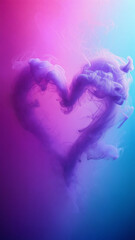 Obraz premium A colorful smoke in the shape of a heart