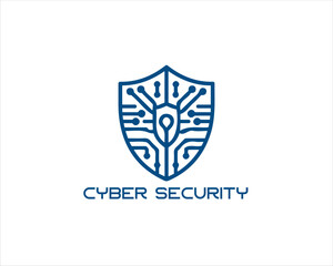 Cyber security logo design icon symbol vector illustration. Modern cyber security logo Template.