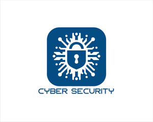 Cyber security logo design icon symbol vector illustration. Modern cyber security logo Template.