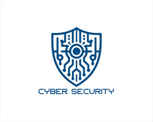 Cyber security logo design icon symbol vector illustration. Modern cyber security logo Template.