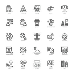 Fototapeta premium Mentoring and Training icon pack for your website, mobile, presentation, and logo design. Mentoring and Training icon outline design. Vector graphics illustration and editable stroke.