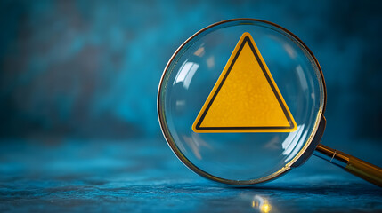 Panne signalée : Attention jaune à travers le microscope (Warning indicated: Yellow caution through the microscope)
