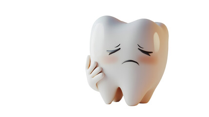 World Toothache Day. Poster art. Dental Art. Tooth emoticon isolated on transparent PNG.