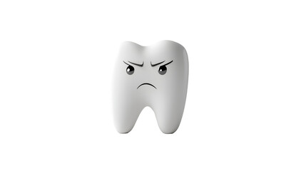 World Toothache Day. Poster art. Dental Art. Tooth emoticon isolated on transparent PNG.
