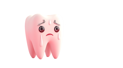 World Toothache Day. Poster art. Dental Art. Tooth emoticon isolated on transparent PNG.
