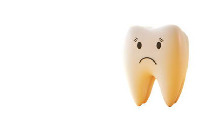 World Toothache Day. Poster art. Dental Art. Tooth emoticon isolated on transparent PNG.