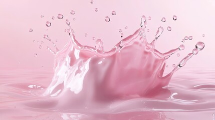 Elegant splash effect with droplets isolated