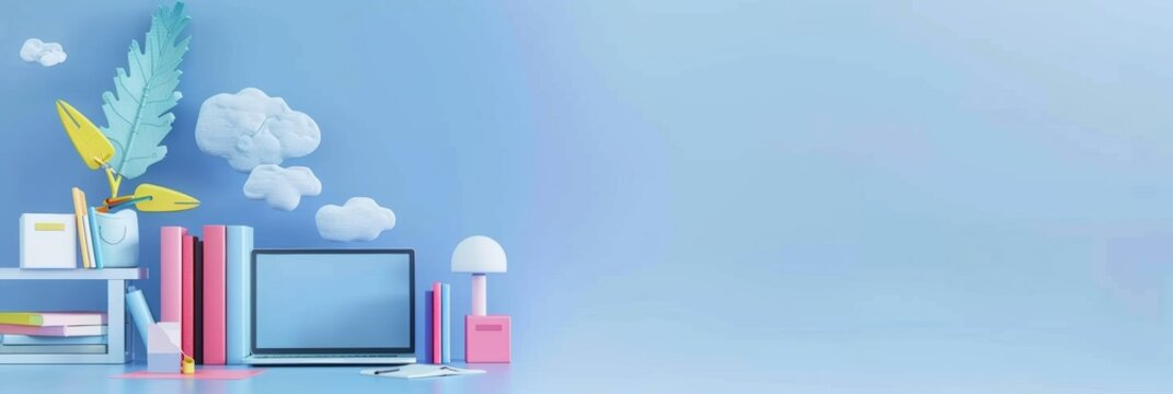 Online learning banner: Digital education technology for flexible and accessible courses