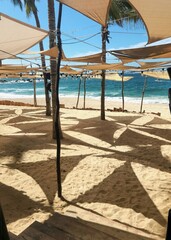 Quiet shade sun spot on the beach