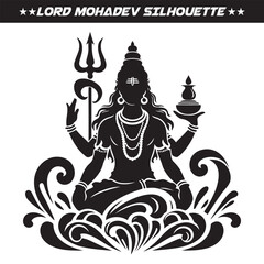 Lord Mohadev silhouette vector illustration