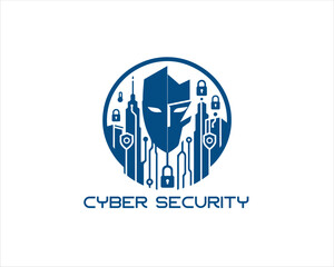 Cyber security logo design icon symbol vector illustration. Modern cyber security logo Template.