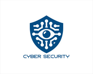 Cyber security logo design icon symbol vector illustration. Modern cyber security logo Template.