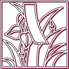 カラーシャドウ正方形シンプル花札　菖蒲　杜若　皐月　赤短　5月　菖蒲に赤短