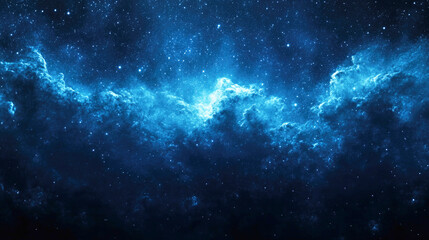 Starry night sky with the Milky Way shining brightly over a serene landscape at midnight