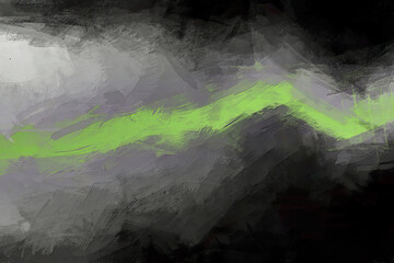 abstract landscape painting using layered scraper and brush stroke blended grunge right effect from black to dark gray with pale accent green