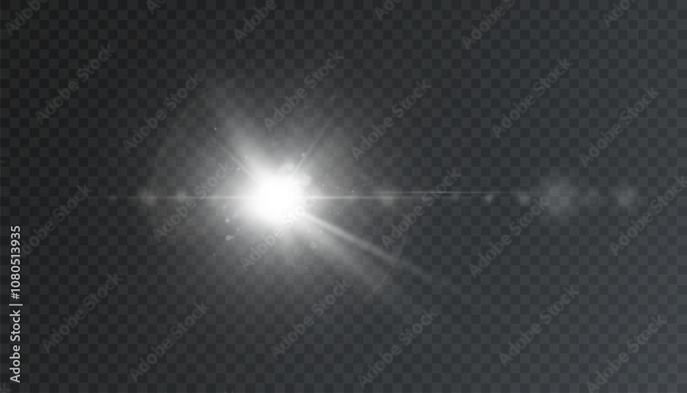 Poster bright glowing light effect. light bright glare. glowing light rays effect. star glare with shimmeri