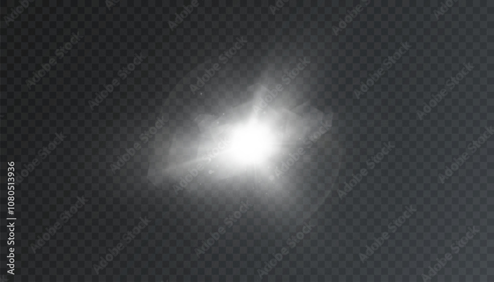 Poster bright glowing light effect. sunny bright glare. glow effect. starry glare with shimmering shine. be