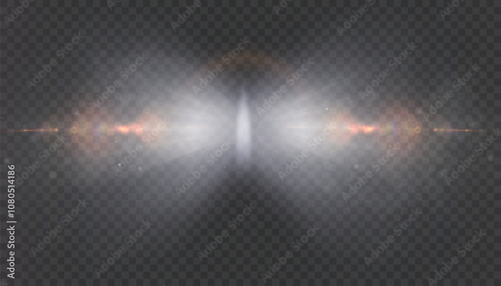 Poster Bright abstract light effect with rays and glare for vector illustration.