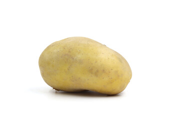 Young potato isolated on white background. Harvest new. Flat lay