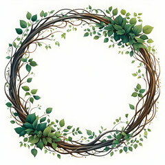 Roots Circle Border Copy Space Area White Background