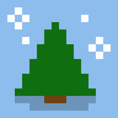christmas tree pixel art