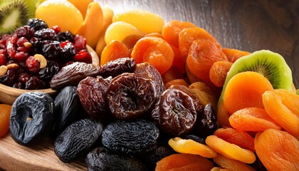 a mix of dried fruit