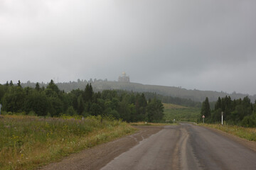 Russia Perm region landscape on a summer cloudy day