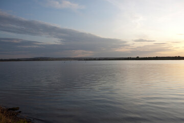 Russia Perm region landscape with river Kama