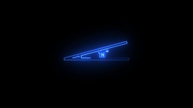 Abstract neon Geometric math graph with an angle measure of 15 degree icon. Icon of 15 degree. Acute angle.