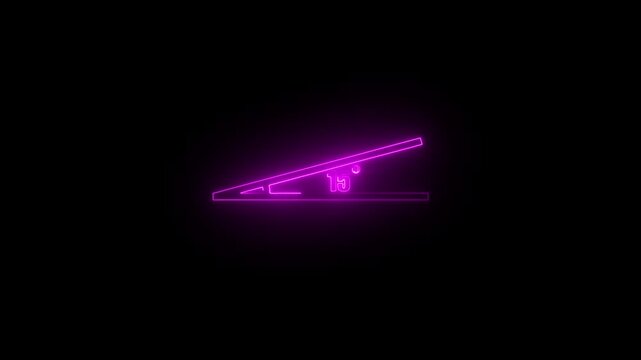 Abstract neon Geometric math graph with an angle measure of 15 degree icon. Icon of 15 degree. Acute angle.