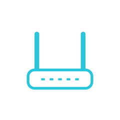 Powerful WI-FI Router Icon. Isolated on white background. From blue icon set.