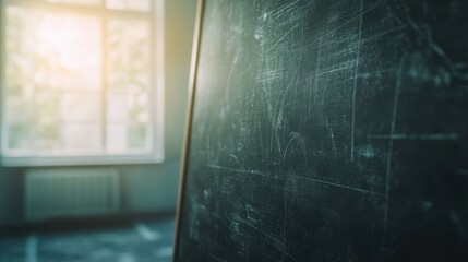 The Blackboard in Classroom Light