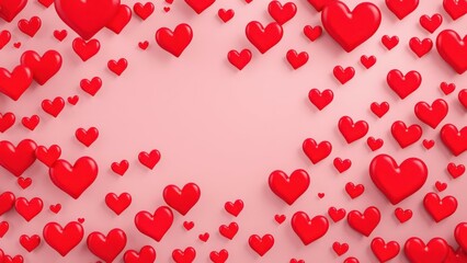 Celebrate Love with Our Whimsical Red Heart Background, Perfect for Valentine's Day Cards, Invitations, and Social Media Posts