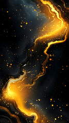 Abstract Background - Golden River Flowing Through Starry Night