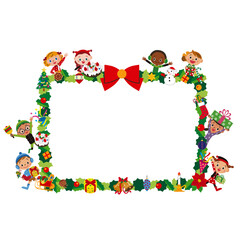 クリスマスの飾りとパーティーを楽しむ子供達