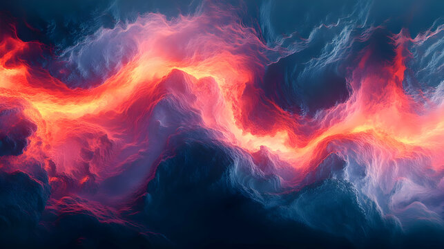 Abstract Background - Fiery Swirls and Waves of Color