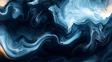 Obraz premium Abstract Background - Dark Blue and White Fluid Art