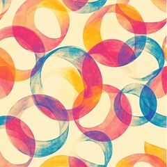 Fototapeta premium Colorful abstract circles digital art vibrant design cheerful atmosphere close-up view modern aesthetics