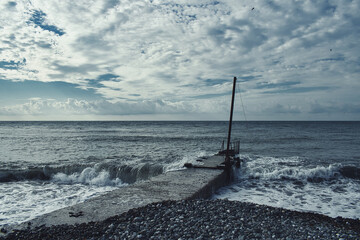 on the sea