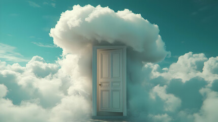 Doorway to the Clouds 3D Illustration