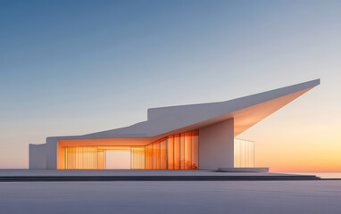 Obraz premium Minimalist modern art building space structure 