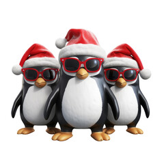 Fototapeta premium Funny Christmas Penguin PNG Clipart, Penguin illustration image